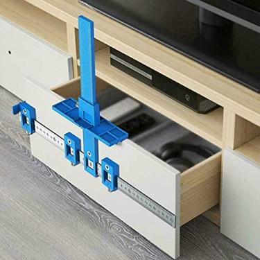 Imagem de PYROJEWEL Cavilha de madeira, gabarito de madeira, guia de broca, puxadores de gabinete, localizador de orifício, ferramenta de perfuração de móveis, ferramentas de broca