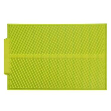 Imagem de Tapete de secagem de louça, tapete de prato de cozinha, tapete de drenagem de silicone retangular resistente ao calor bandeja antiderrapante verde/cinza (verde)