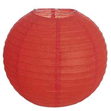Imagem de Lanterna Luminária de Papel Oriental Vermelha - 35cm