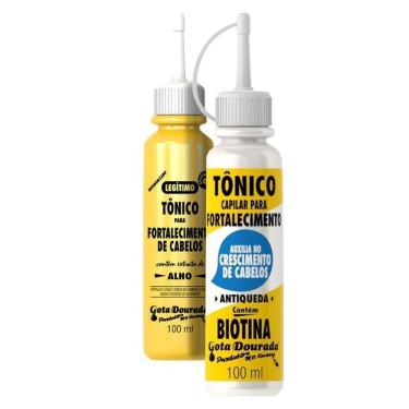 Imagem de Kit C/2 Tônico Fortalecimento Gota Dourada (Alho + Biotina) 100Ml