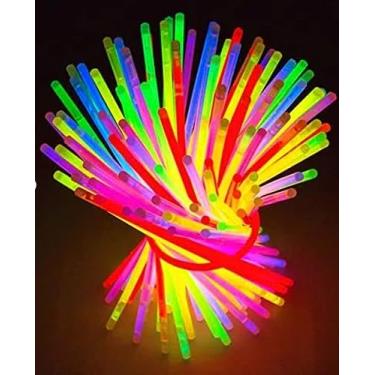Imagem de Tubo 50 pulseiras neon que brilham na luz negra