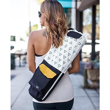 Imagem de Bolsa para tapete de yoga ecológica | Bolsa para yoga orgânica para tapetes extra-grandes | Bolsos para tapete de yoga para homens e mulheres: zíper completo, transporte ajustável, bolsos, tela 100% algodão GOTS, certificação ecológica de comércio justo