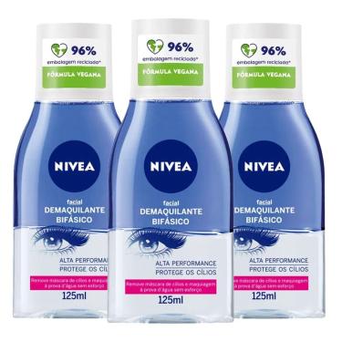 Imagem de Kit 3 Demaquilantes Bifásico Nívea 125ml