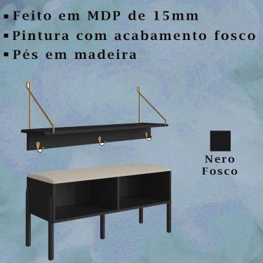 Imagem de Conjunto Sapateira Banco e Prateleira Nero Artesano