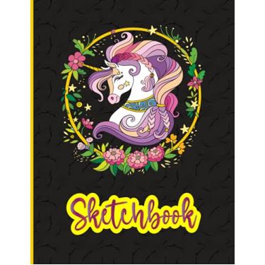 Imagem de Unicorn Journal Sketchbook: Fantacy Black Cover Unicorn Journal and Sketchbook for Girls or Teens, Magical Create Unicorn Blank Paper for Drawing, Doodling or Sketching notebook