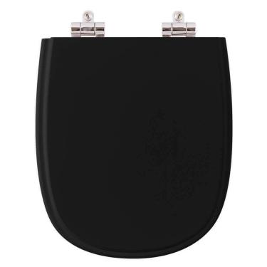 Imagem de Assento Sanitário Poliester Soft Close Sabatini Preto para vaso Icasa