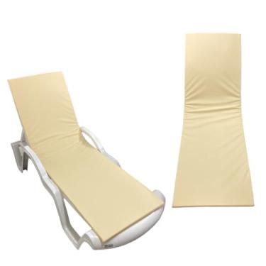 Imagem de Colchonete Almofadado De Espreguiçadeira P/piscina Bege Liso
