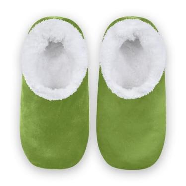 Imagem de CHIFIGNO Sapatos femininos vintage Fantasy Bubble para banheira, chinelos masculinos, chinelos de casa de hóspedes M-XXL, Verde oliva, XX-Large