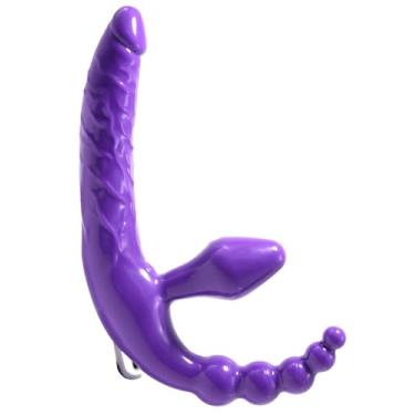 Imagem de Do You Toys Double-Ended Strapless Strap-On - Thrusting Dildo with Flexible Bulb in Purple - Adult Female Sex Toy for Women & Lesbian Couples