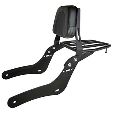 Imagem de Alta qualidade (não barato) Encosto Sissy Bar com bagageiro e almofada confortável compatível com Honda Rebel 500 Rebel 300 CMX500 CMX300 2017-2022 (preto)
