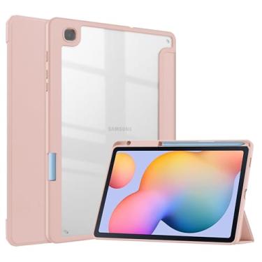 Imagem de Capa para tablet compatível com Samsung Galaxy Tab S6 Lite 2024 SM-P620/P625/P627/Tab S6 Lite 10,4 polegadas 2022/2020 capa com parte traseira transparente transparente e capa de moldura TPU à prova