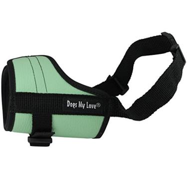 Imagem de Focinheira ajustável para cães, 6 tamanhos, verde (P: 16,5 cm - 22,8 cm, Circunferência do focinho.)