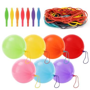 Imagem de MAQIHAN 36PCS Punch Balloons for Kids - 16 Inch Punching Balloon Assorted Colors Latex Balloons with Rubber Band Handle Birthday Party Favors for Kids Goodie Bag Groovy Party Decorations