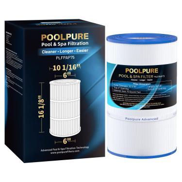Imagem de POOLPURE Filtro de piscina PAP75 substitui Pentair CC75, PAP75, Pentair Clean & Clear 75, Ultral-C2, R173214, 59054100, Unicel C-9407, Filbur FC-0685, 590541, cartucho de filtro de 75 pés quadrados 1