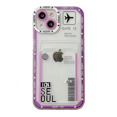 Imagem de Mamarmot Capa macia coreana para passagem aérea de Seul com compartimento para cartão de foto, capa traseira transparente e à prova de choque compatível com iPhone 13 Pro (para iPhone 13 Pro)