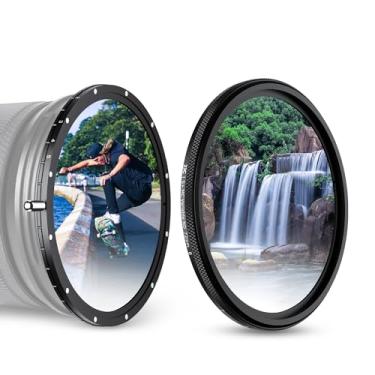 Imagem de JJC 52mm Filtro ND variável de cor verdadeira ND2.5-1000(1-10 paradas), sem mudança de cor, sem cruz X, sem vinheta, filtro de lente de densidade neutra ajustável multi-revestido ND8 ND16 ND32 ND64