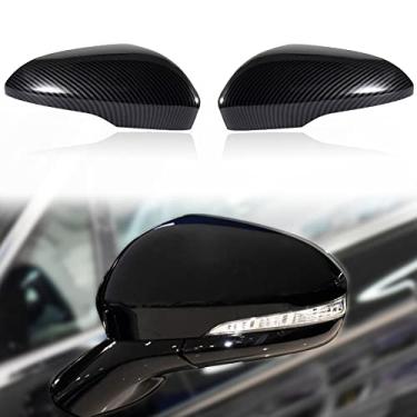 Imagem de CZShiYue Capa para espelho retrovisor de fibra de carbono para carro, capa protetora adequada para Ford Fusion 2013-2018【Apenas para versão norte-americana】GS1E-69-1N7A-87 (fibra de carbono, lado
