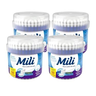 Imagem de KIT 4 UNIDADES - Cotonete Hastes Flexíveis (MILI) - Frasco com 150 Unidades