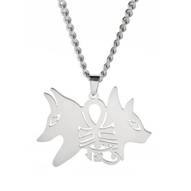 Imagem de EUEAVAN Colar Egípcio com Pingente de Anúbis do Ceifador Anúbis Olho de Hórus Ankh para Mulheres e Homens, Joia Egípcia Antiga, Presente, Aço Inoxidável, Sem Pedra