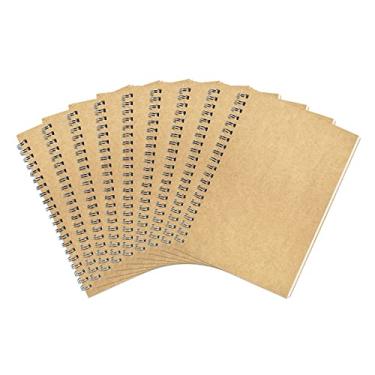 Imagem de Pacote com 9 cadernos pautados universitários, caderno espiral de capa amarela macia, bloco de notas de anotações, caderno de anotações para estudantes, escritório, escritório, escritório, diário, livro espiral, 100 páginas, 50 folhas, 19 x 14 cm