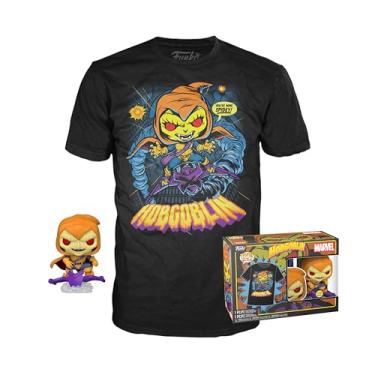 Imagem de Funko POP! e camiseta: Homem-Aranha animado-Hobgoblin - brilha no escuro - grande - (L) - Marvel - camiseta - roupas com boneco de vinil colecionável - ideia de presente - brinquedos e blusa de manga