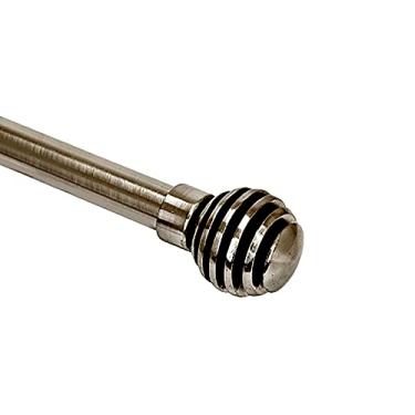 Imagem de Kit Varão Extensível de 1,20 m a 2,10 m, Espessura do tubo 25-28mm, 2 Ponteiras Decorativas Esfera, Ouro Velho