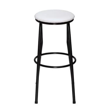 Imagem de Banqueta Alta Sem Encosto Cozinha Balcão Bar Bancada (Branco)