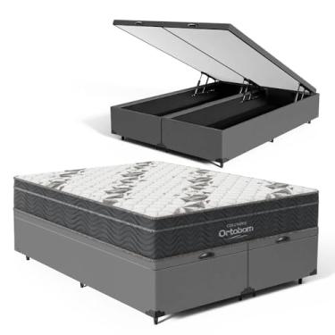 Imagem de Cama Box Baú com Colchão de Espuma D33 Ortobom Airtech Ortopillow 100 (Queen)