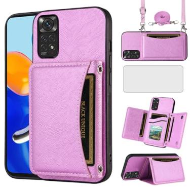 Imagem de Asuwish Capa de telefone para Xiaomi Redmi Note 11S/11 4G capa carteira com protetor de tela de vidro temperado e suporte para cartão, slot de couro PU, acessórios para celular Redme Note11 S Note11S