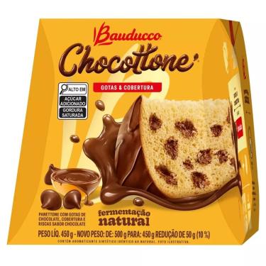 Imagem de Panettone Chocottone com Gotas de Chocolate Cobertura Chocolate Bauducco 450g