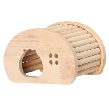 Imagem de IEUDNS Hamster casa de madeira esconderijo gaiola acessório brincar pequenos gerbilos atividade abrigo cabana faça você mesmo gaiola descanso habitat, Forma de Ovo