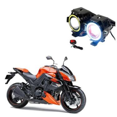 Imagem de Par Farol de Milha Angel Eye U7  para Moto Kawasaki Z 1000 2004 2005 2