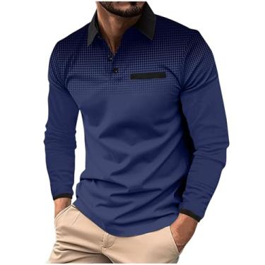 Imagem de Pulôver masculino de manga comprida gradiente atlético, moderno, confortável, casual, blusa clássica de outono para trilhas, camiseta diária, Y2 - roxo, G