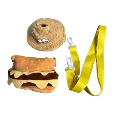 Imagem de TTETTZ Boneca de Pelúcia Bolsa Trajes Moda Educacional Presentes de Aniversário para Crianças Decoração Faça Você Mesmo Acessórios Vestir Pingente Bolsa de B, Chapéu de saco de hambúrguer
