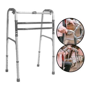 Imagem de Andador Idoso Adulto 3x1 Aluminio Articulado Dobrável 130kg - Hidrolig