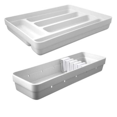 Imagem de Jogo 2un Organizador de Talheres e Facas Logic Plastico Branco OU - Ma