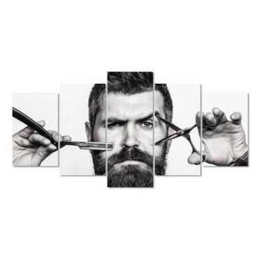 Imagem de Quadro Decorativo Barbeiro Kyme 5 Peças 115 x 60 cm, 6mm, Madeira, 5 p