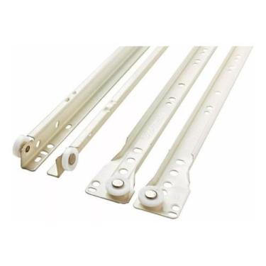Imagem de Corrediça (trilho) Branca Para Gaveta 40cm 6 Pares Com Paraf - comerci