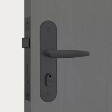 Imagem de Fechadura Stam Preto Fosco Porta Madeira Externa Interna 804/33