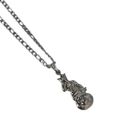 Imagem de Colar Corrente Pingente Obá 3,5 Cm Niquelado - Meta Atacado