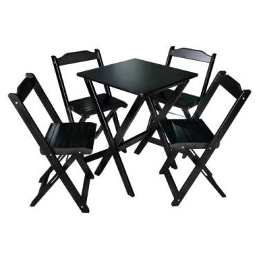 Imagem de Jogo de Mesa 60x60 com 4 Cadeiras Decor Tarimatã para Area Gourmet - P