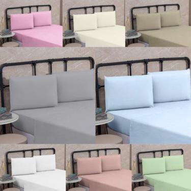 Imagem de Kit 02 Fronha Travesseiro 70cm x 50cm Liso Aveludado 200 Fios 100% Alg