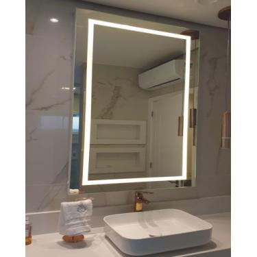 Imagem de Espelho 80x70 Iluminado LED Touch Screen Quarto e Banheiro - Cebrace