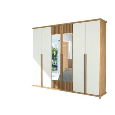 Imagem de Roupeiro Belem 6 Portas 5 Gavetas - Freijó/ Off - AVELAN MOVEIS