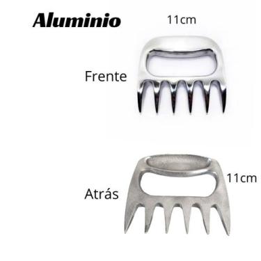 Imagem de kit Garfo 6 Dentes E Garra Urso aluminio churrasco + Madeira - Fundite