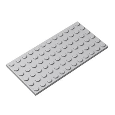 Imagem de Classic Grey Plates Bulk, Light Gray Plate 6x12, Building Plates Flat 10 Piece, Compatible with Lego Parts and Pieces: 6x12 Gray Plates(Color: Light Gray)