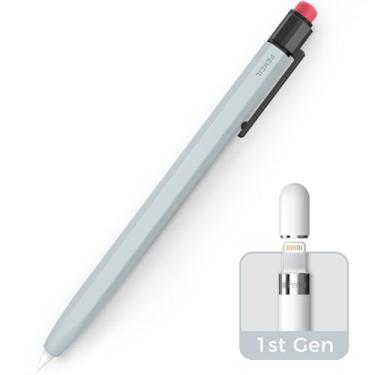 Imagem de TRONWIN Capa de lápis clássica para Apple Pencil 1ª geração, capa protetora de silicone, aderência perfeita, compatível com Apple Pencil 1ª geração (azul claro)