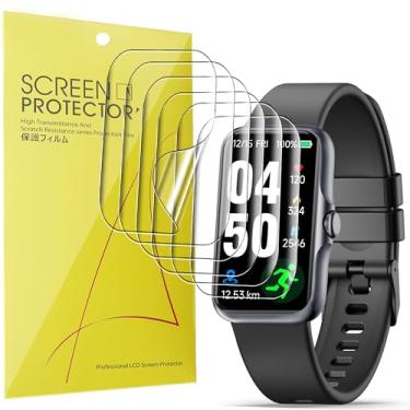 Imagem de Lamshaw Protetor de tela compatível com Sunorshop Smart Watch, [pacote com 6] Película transparente TPU de cobertura total compatível com Sunorshop T54 1,47 polegadas Smart Watch Health Fitness