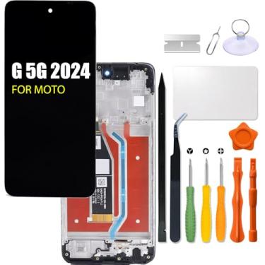 Imagem de Tela LCD de substituição para Motorola Moto G 5G 2024 com moldura para Moto XT2417-1 XT2417D Montagem digitalizador de tela LCD com kit de reparo