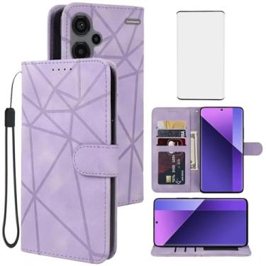 Imagem de Tothedu Capa carteira para Redmi Note 13 Pro+ 5G/Redmi Note 13 Pro Plus 5G com protetor de tela de vidro temperado, capa flip de couro com suporte para cartão de crédito para Xiaomi Redmi Note 13 Pro